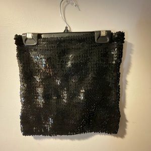 Black sequin mini skirt